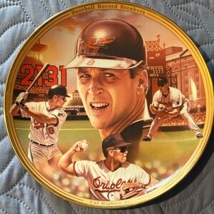 The Bradford Exchange Baseball Record Breakers Plate - Orange, Black, White